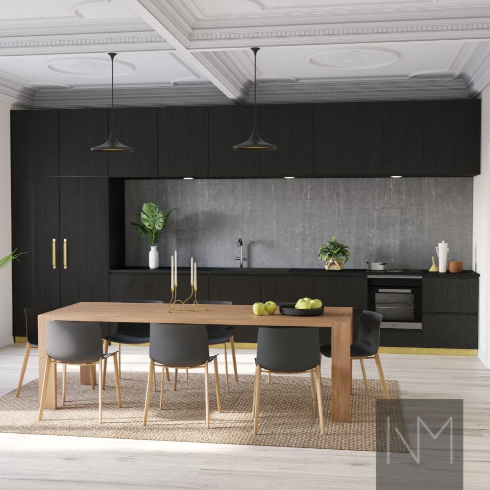 What accessories goes well with the black kitchen?