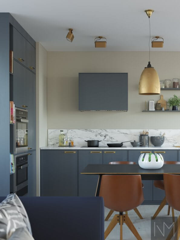 elegant blue modern kitchen