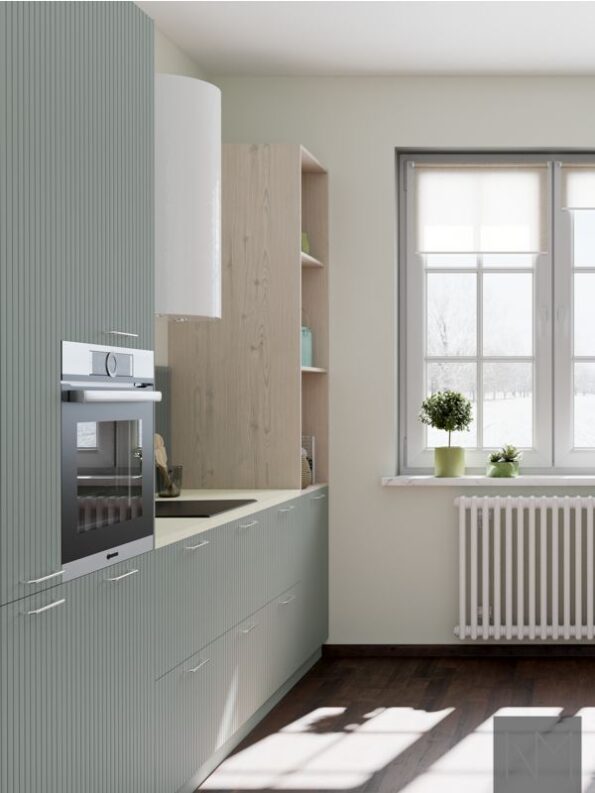 Skyline Slatted replacement fronts for IKEA kitchens.