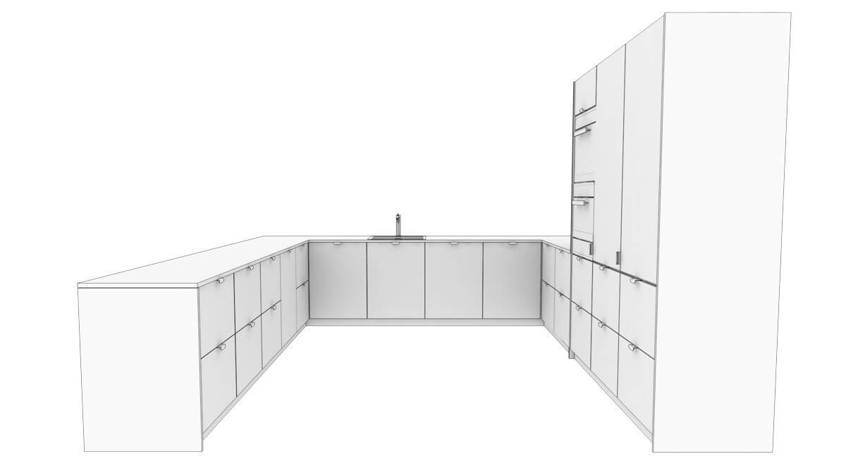 white kitchen layout