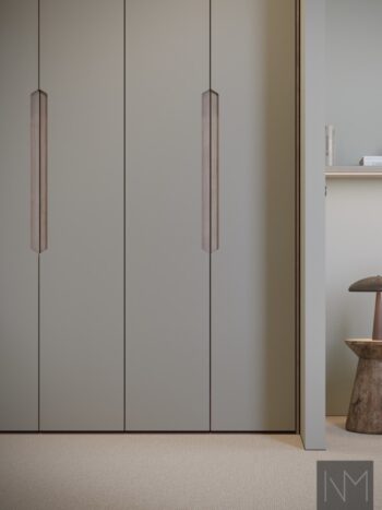 Fronter til garderobe i Linoleum Elegance. Farge 4177 Damp og beis B-hvit